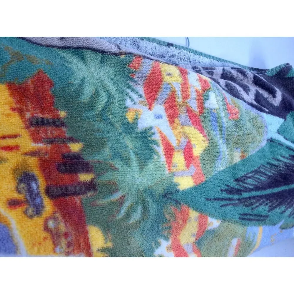 Vintage Frontgate Bandol Roger Broders French Riviera Palm Beach Towel 35 x 70